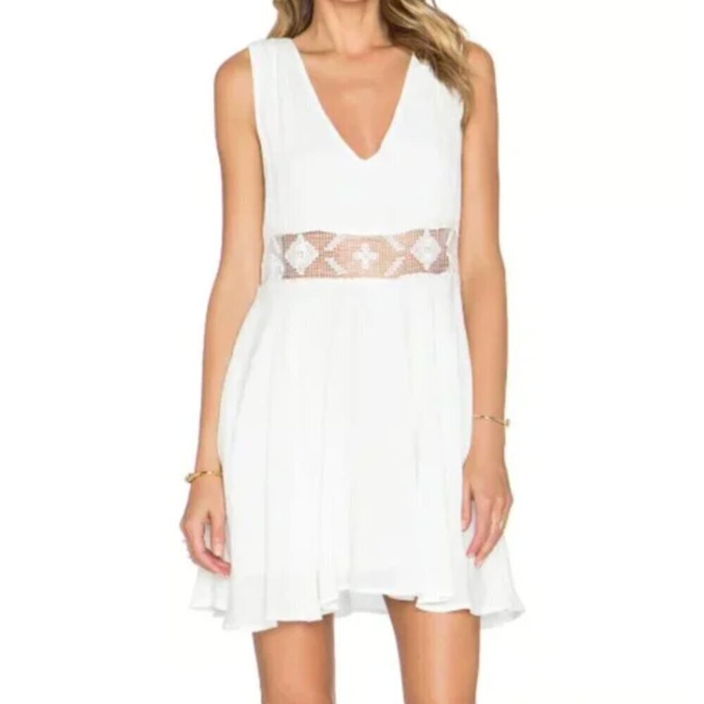 Free People Summer Feeling Lace Crochet Dress Size S White Fit & Flare Gauze